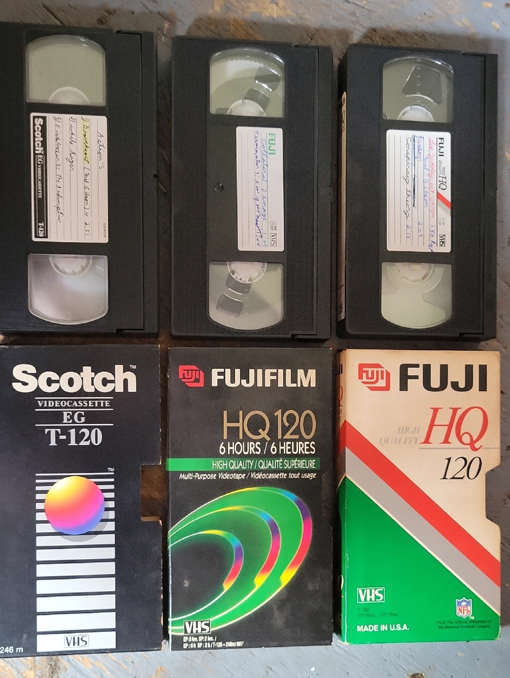 Assorted Prerecorded Action VHS Tapes - Scotch & FUJIFILM